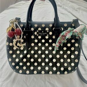 2010’s Kate Spade Carlisle Street Sylvia Black With Cream Polka-Dot Bag